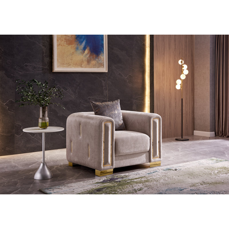 Everly Quinn Foehr 3-Piece Velvet Living Room Set