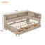 Lit de jour en bois avec tablettes de rangement et 3 tiroirs-371888991