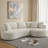 Modern Curved L-Shape Luxury Sectional, Corduroy Upholstery, Tufted Surface, No Assembly Required, 4-Seat-179628950