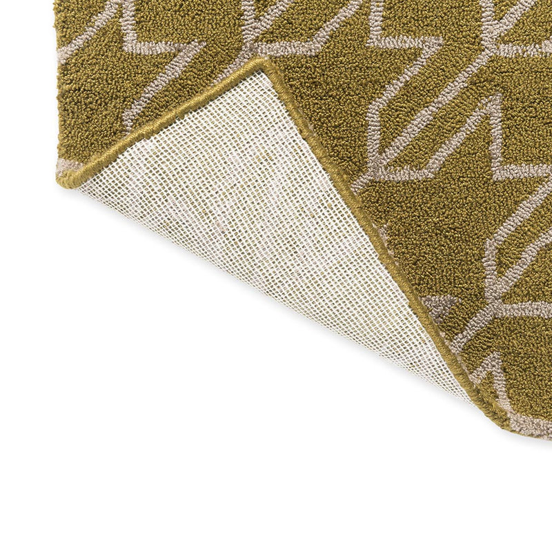 Houndstooth Area Rug in Mustard/Gray, Rectangle 5'3" x 7'6"