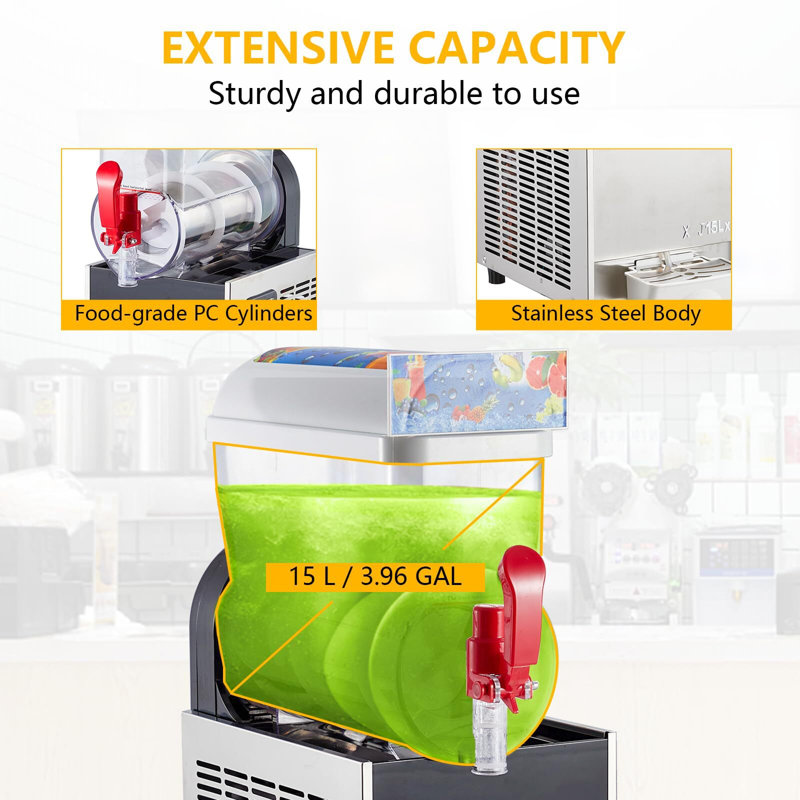 Machine à boissons glacée commerciale 15 L, 3,96 gallons, 400 W