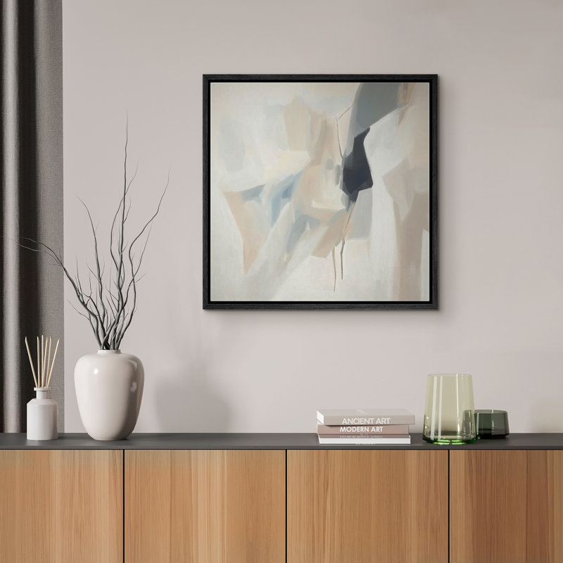 «Minimal Abstract», reproduction d'art sur toile encadrée - formes géométriques neutres et douces pour des intérieurs minimalistes modernes
