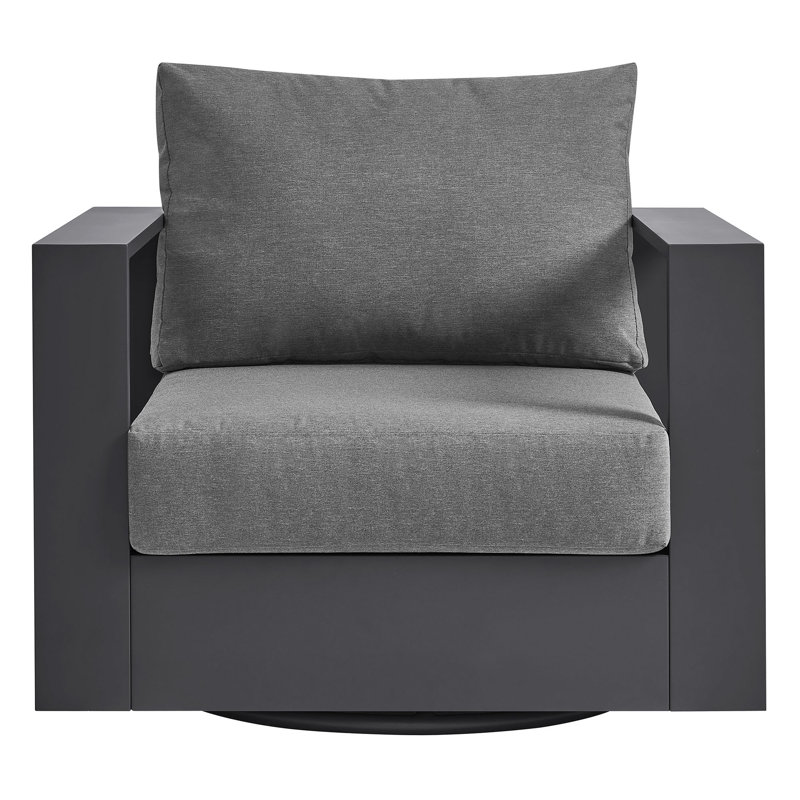 Fauteuil pivotant en aluminium gris anthracite Tahoe, Gris anthracite