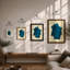 Teal Structure Geometric - Framed Print-144784535-144784529