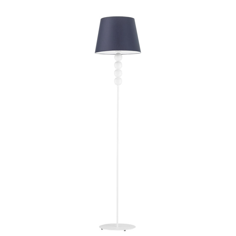 Sachso 174cm Traditional Floor Lamp, Navy, Silver