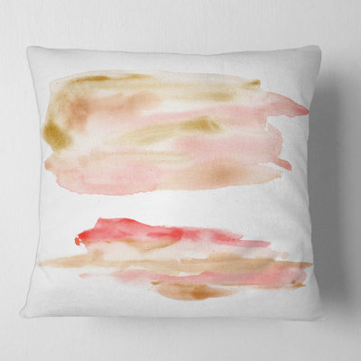 Abstract Set With Pink Gold Beige and Red Spots - Modern Printed Pillow