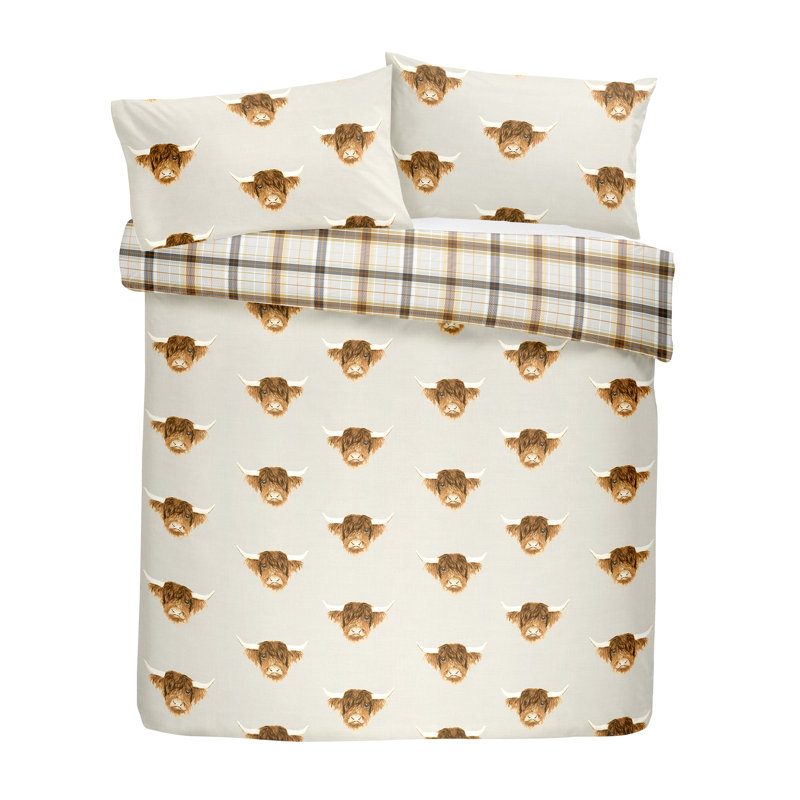 Polyester Animal Print Duvet Cover Set with Pillowcases Included, Double - 2 Standard Pillowcases, Beige