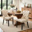 Ensemble de 2 chaises de salle à manger modernes en similicuir rembourrées de style Mid-Century capitonnées avec dossier à anneaux Chaises d'appoint confortables avec garniture cloutée-100752893