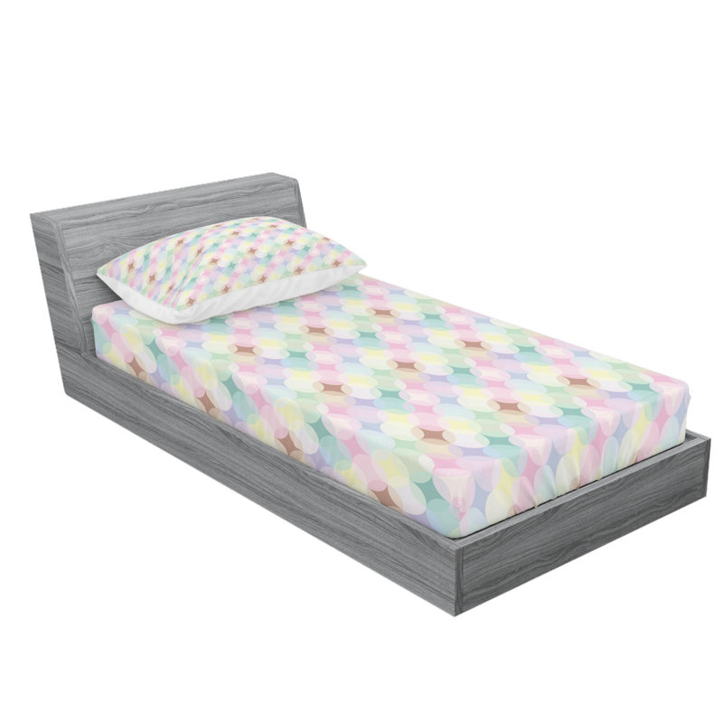 Microfiber Geometric Sheet Set, Twin Sheet Set with Fitted Sheet