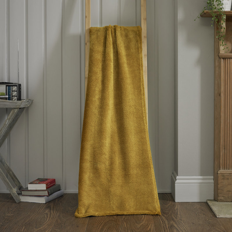 Plain Weave / Muslin Throw Blanket, Ochre