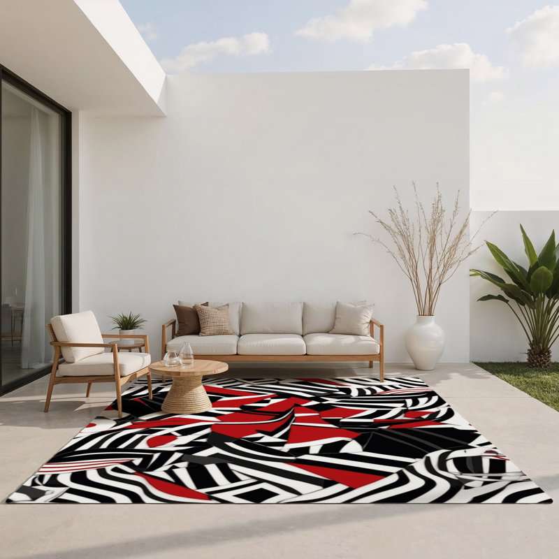Tapis intérieur et extérieur Blood Mirage, Rectangle 1 pi 6 po x 2 pi 6 po