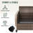 Outdoor Patio Brown Wicker Wood Grain Armrest Dining 3-Seat Sofa with Cushion-846222957
