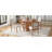 5-Piece Round Dining Table Set For 4, Minimalist Farmhouse Dining Table With 4 Solid Wood Upholstered Chairs, Kitchen & Dining Room Sets (Brown)-200246792-200246799