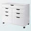 Armoire mobile à 5 tiroirs Sutton, blanche, H 26,17 po x l 31,85 po x P 15,71 po-809468376