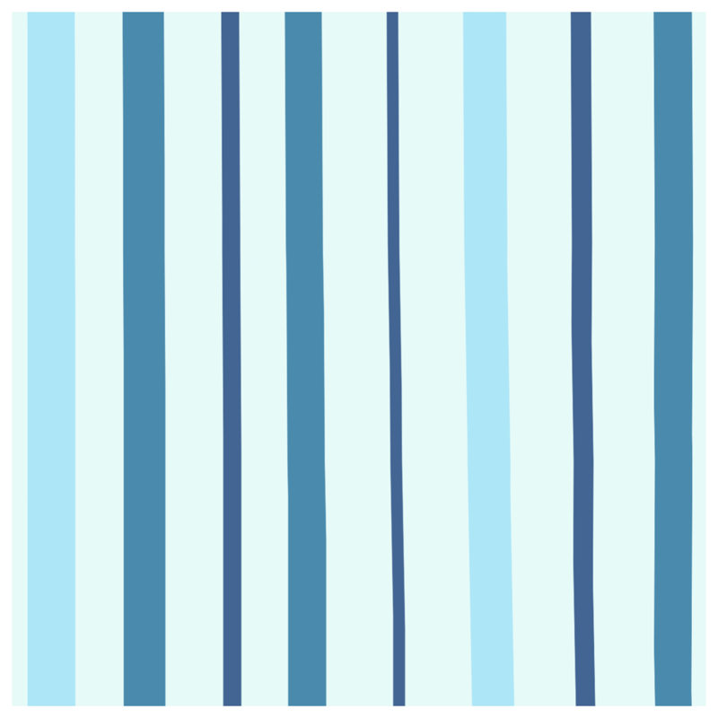 Tapis de bain bleu à rayures verticales, L 24 po x L 17 po