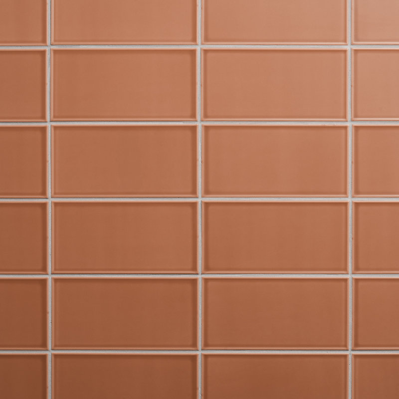 Tori Border Ceramic Subway Tile, 3.93" W x 7.85" L, Terracotta