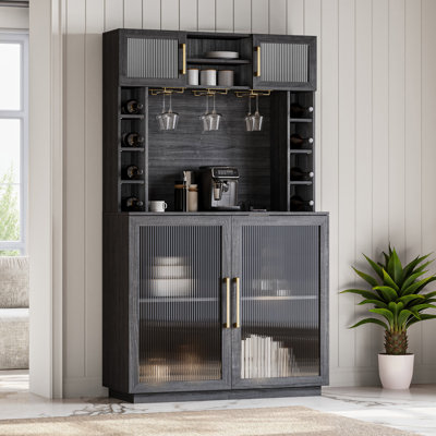 Pamplona 71.7" H Bar Cabinet with Power Outlet