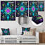 Décoration murale turquoise néon fractal II - Boho Mandala-58692180-58692182
