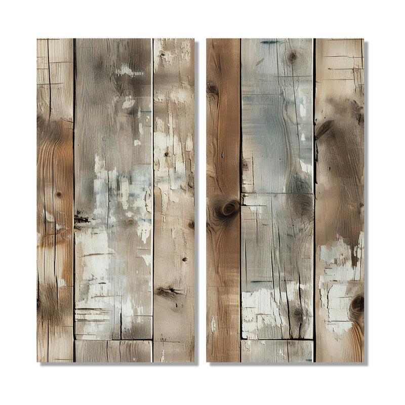 Planche de bois rustique rustique - décoration murale brune, 20" H x 24" W, Wrapped Canvas, Does Not Apply