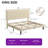 King Size Upholstered Platform Bed with Adjustable Headboard and Wooden Slats-1221684245-1221684226
