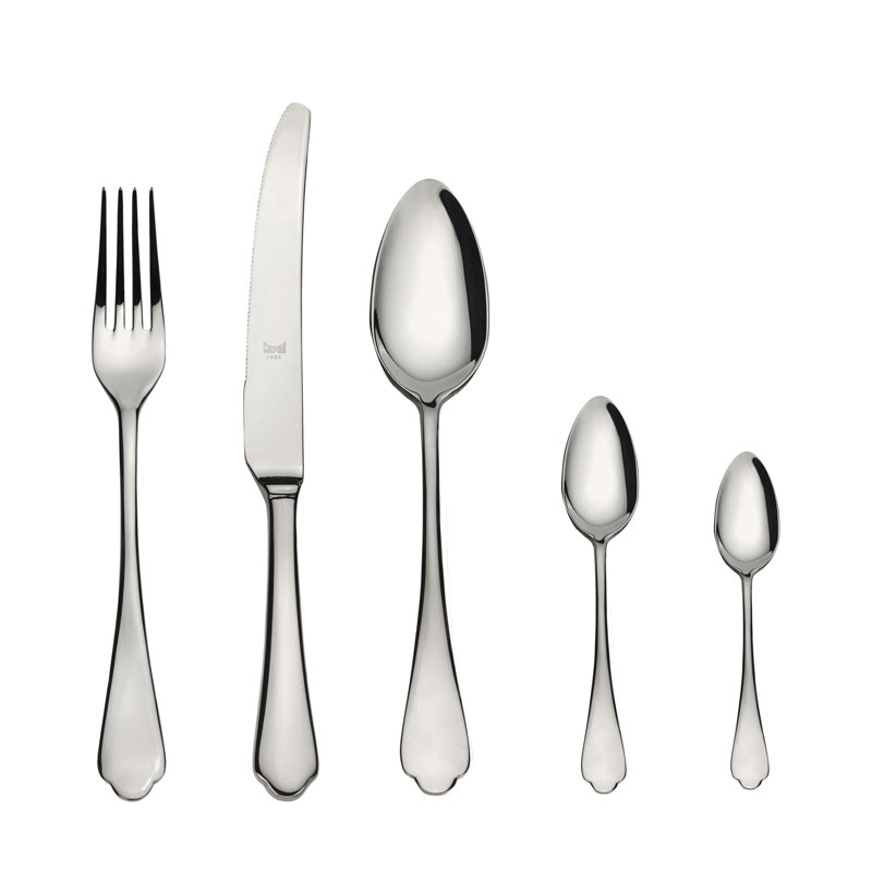 Ensemble de couverts Dolce Vita avec cuillères Moka - 30 pièces - Acier inoxydable, Argent argent