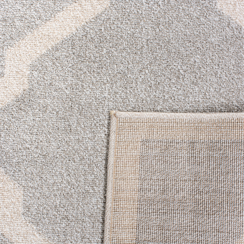 Tapis géométrique gris clair / beige Ammundsen, Rectangle 2 pi 6 po x 4 pi