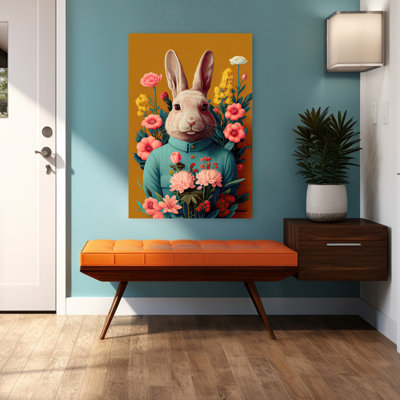 Art contemporain, fleur de lapin rétro, forêt