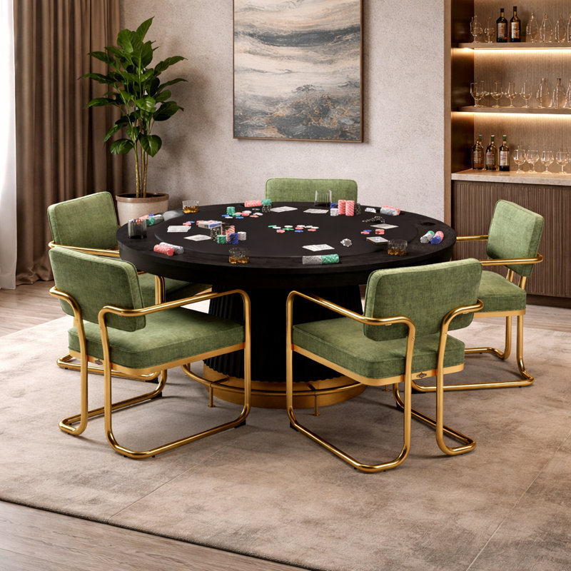 Table de poker 60 po avec repose-pieds Black Prohibition 