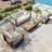 HDPE 4 - Person Outdoor Patio Set Wicker Seating Group With Cushions