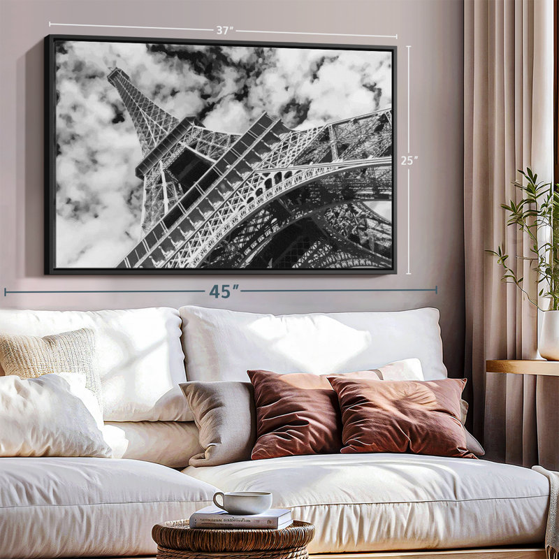 «Tour Eiffel Cloudscape Wall Art», H 25 po x l 37 po
