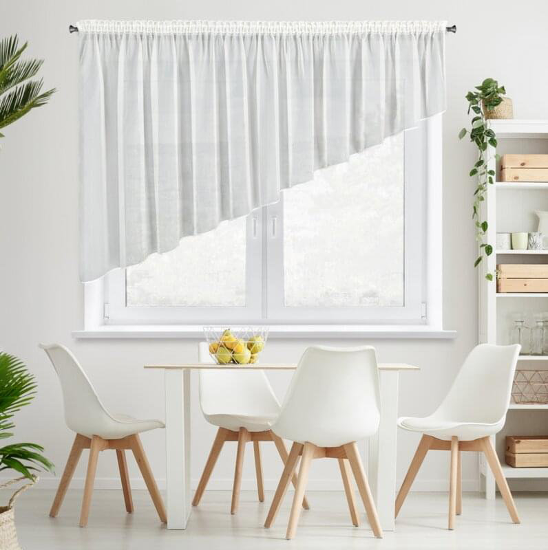 Solid Colour Scalloped Window Pelmet, Cream