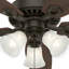 Ventilateur de plafond standard à 5 pales de 52 po avec chaîne de traction et ensemble d'éclairage inclus Builder Plus-23681158
