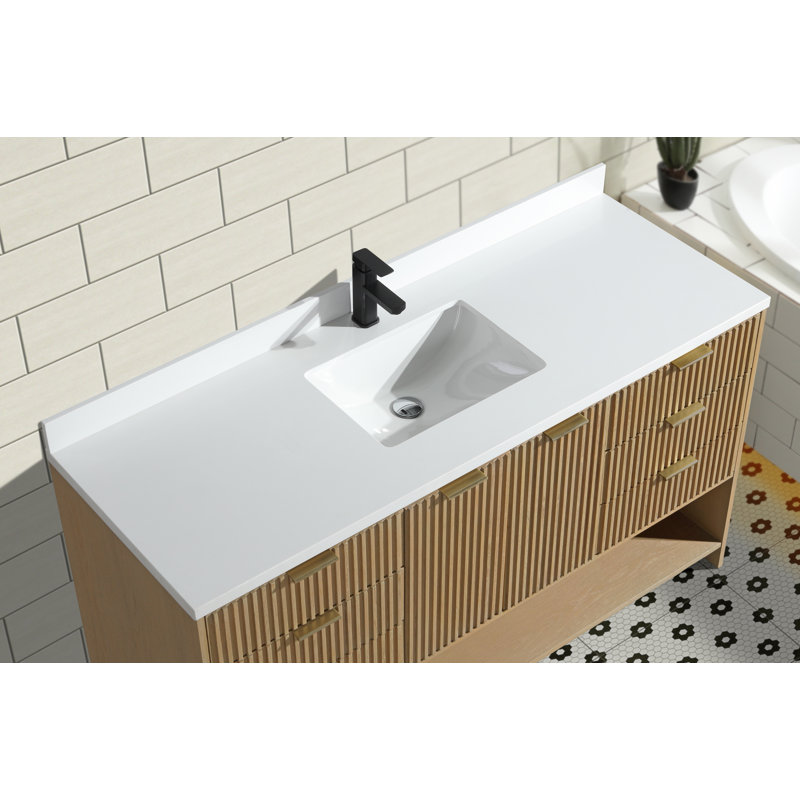 Anelie 60" Freestanding Bathroom Vanity Oak