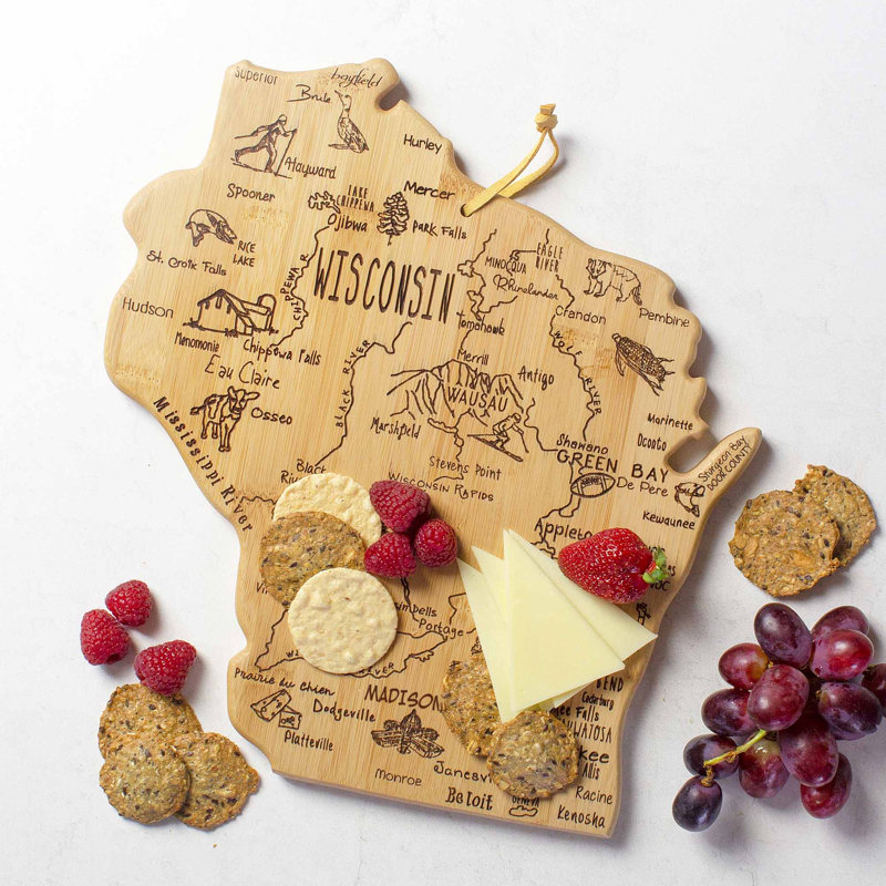 Totally Bamboo State Destination Series Bamboo Wisconsin Cutting Board
