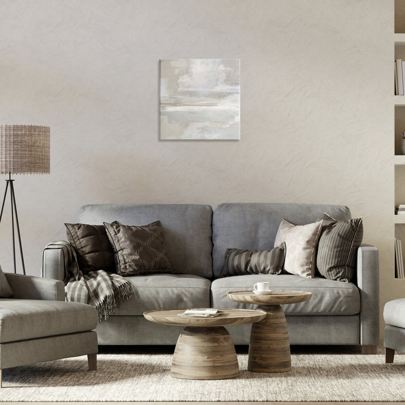 Contemporary Neutrals, toile abstraite, design par Rachel Springer, H 17 po x l 17 po