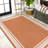 James Modern Border Stripe Orange/Cream Indoor/Outdoor Rug-1760830196