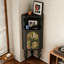 Armoire de coin noire en bois massif
