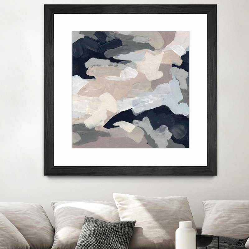 «Monochromes courants I» mat et encadré 30 po x 30 po, H 36 po x l 36 po x P 1 po