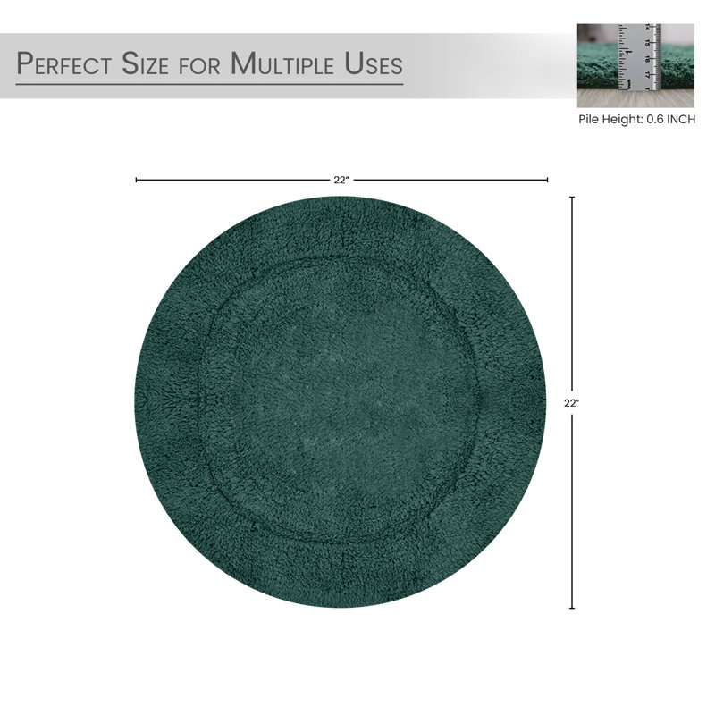 Tapis de salle de bain, Vert bouteille, Rond 22 po
