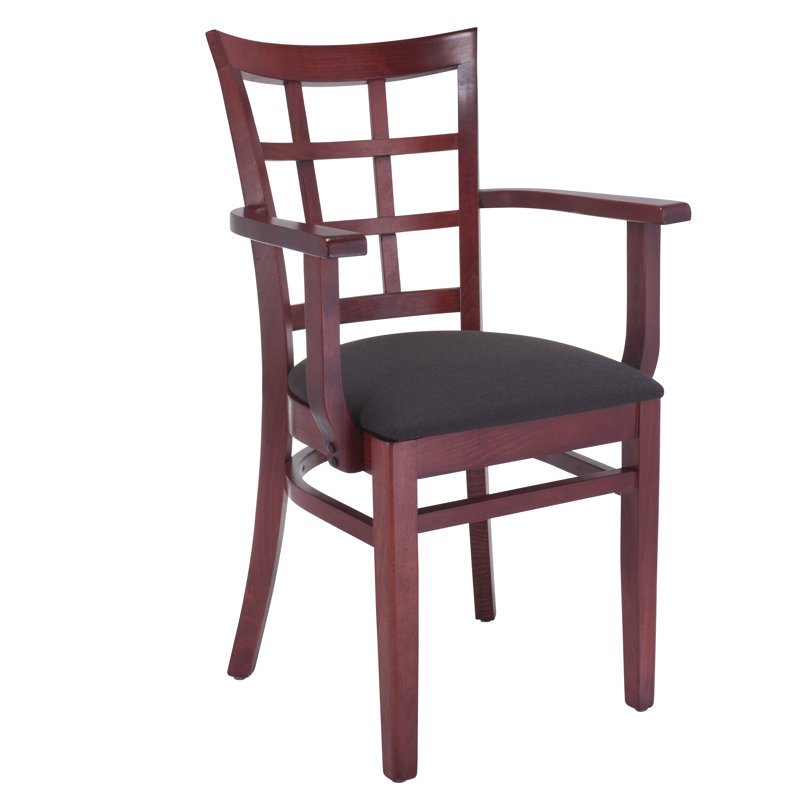 Harner 18'' H Upholstered Beech Armchair, Mahogany