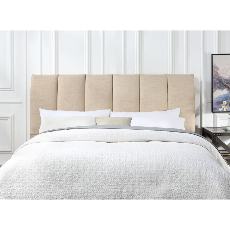 Upholstered Panel Headboard, King, Beige