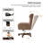 Caden Modern Chenille Simple Assembly Wingback Executive Chair with Adjustable Height and Curved Armrests-261336089