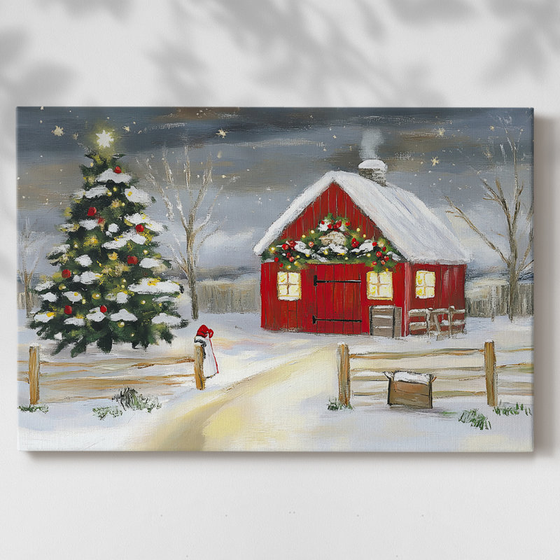 Art de vacances de Noël III - toile tendue avec châssis - LVI, H 40 po x l 60 po