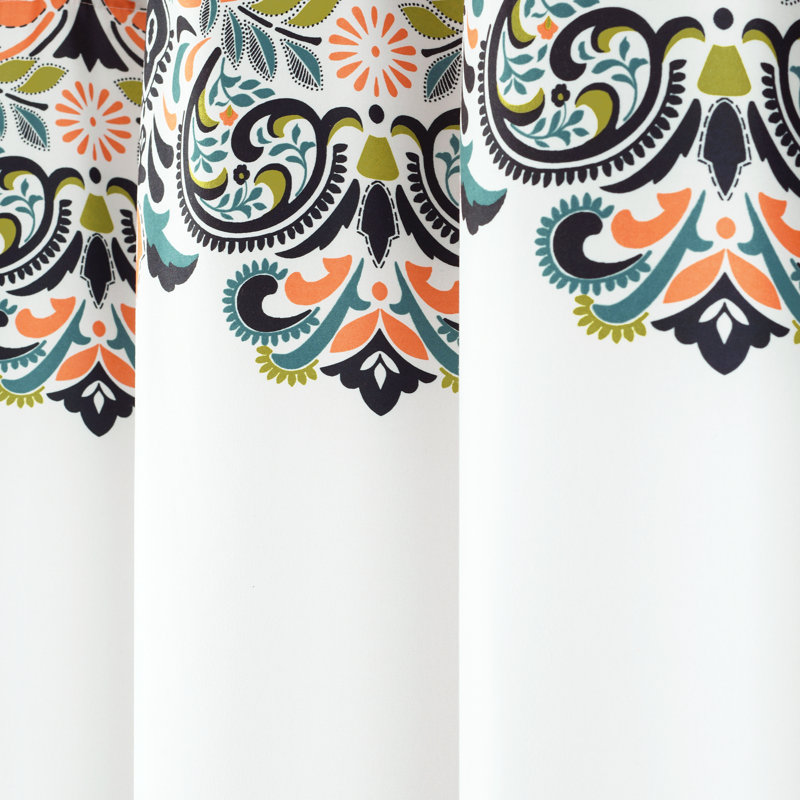 Bridgetown Polyester Shower Curtain, Navy/Tangerine