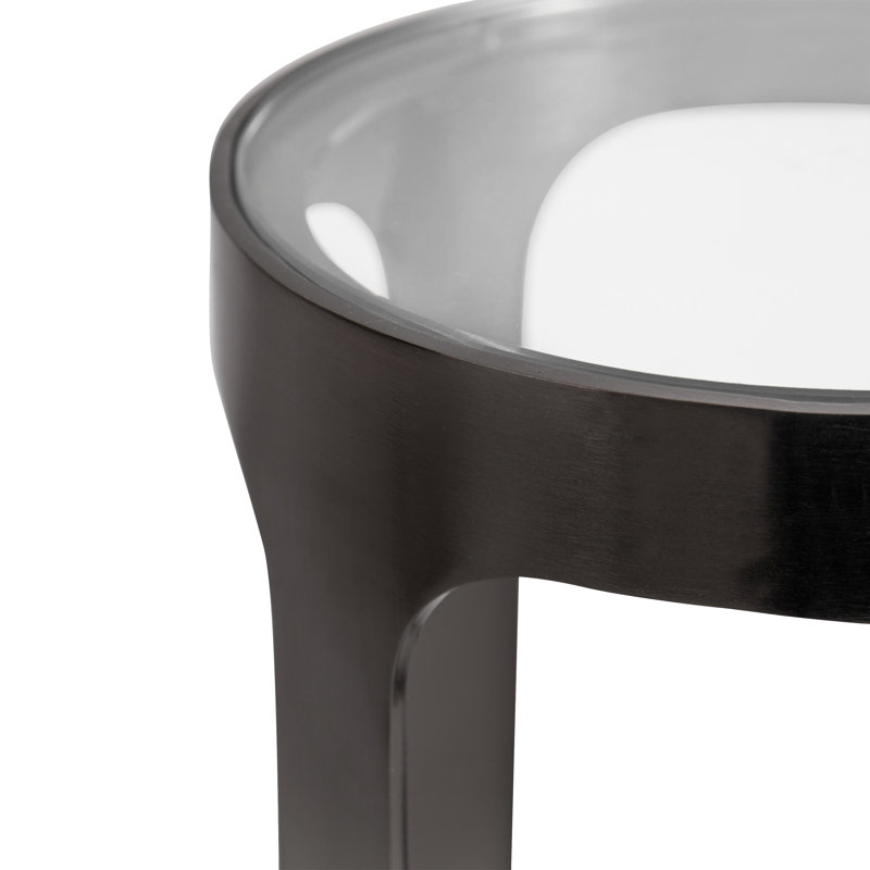 Table à boissons ronde en métal, Argent argent