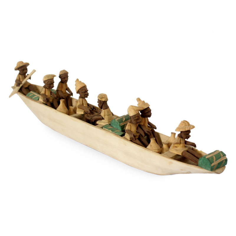 Sculpture en bois Laurierville bateau des Huit