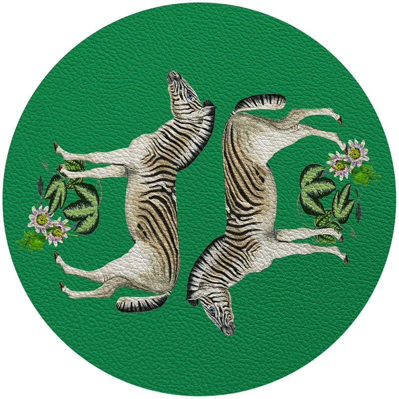 Zebra Seeing Double Placemat, Kelly