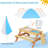 Adjustable Umbrella Wooden Table With 3 - In 1 Sand, Water, Picnic Features, Made Of Solid Wood, Passes , En71, , Reach Tests, Perfect For 8 Year Olds In Backyard Red Brown & Yellow And Sand Water ,