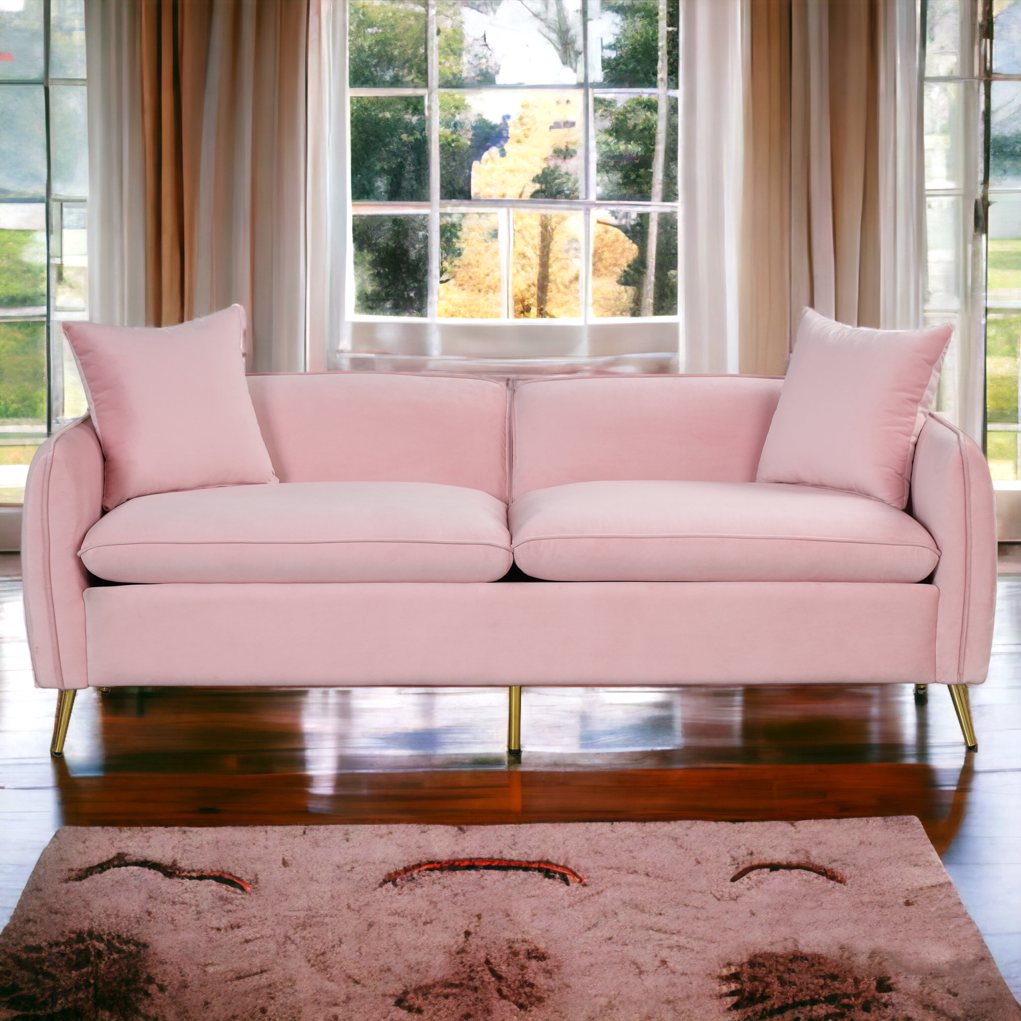 Mercer41 77.6'' Velvet Sofa Wayfair