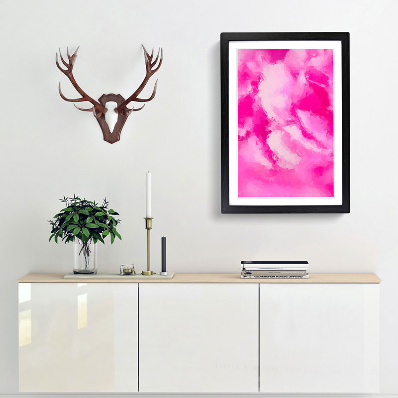 Pink Petals in Bloom - Framed Print, Black, 76cm H x 50cm W x 2cm D